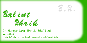 balint uhrik business card